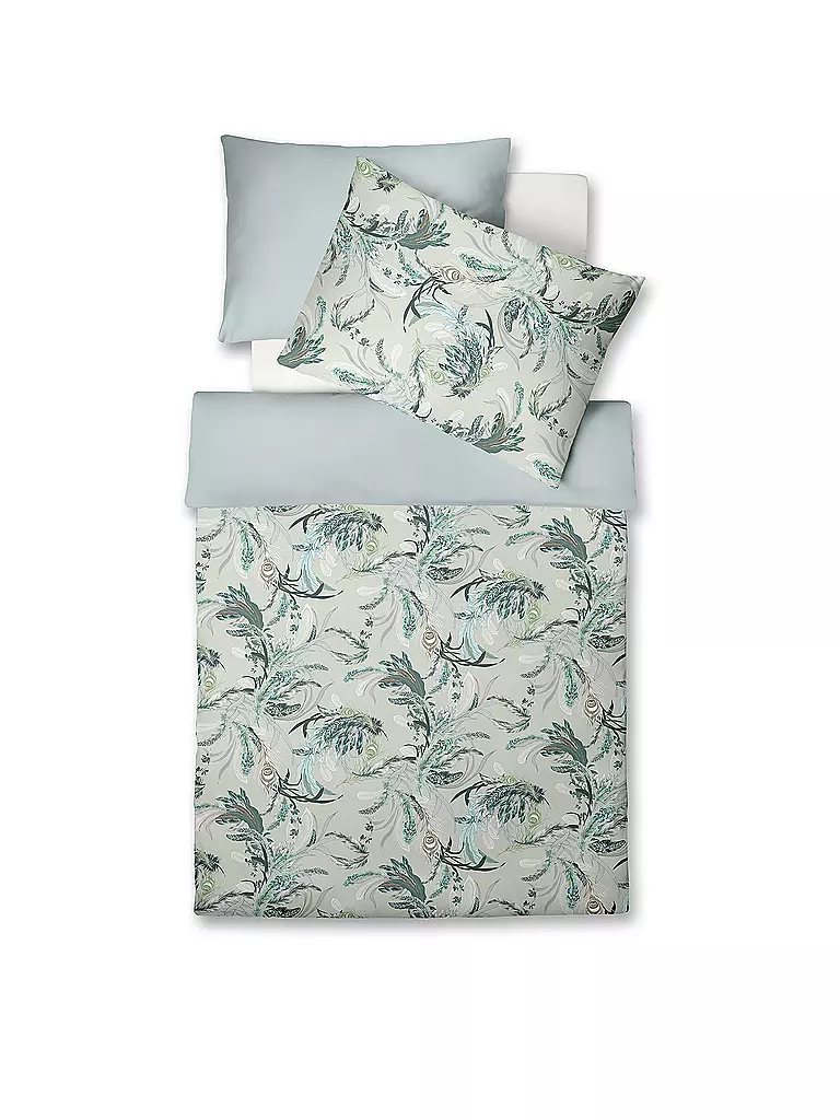 FLEURESSE Satin Bettwäsche 70x90cm/140x220cm MAROKKO Aqua mint