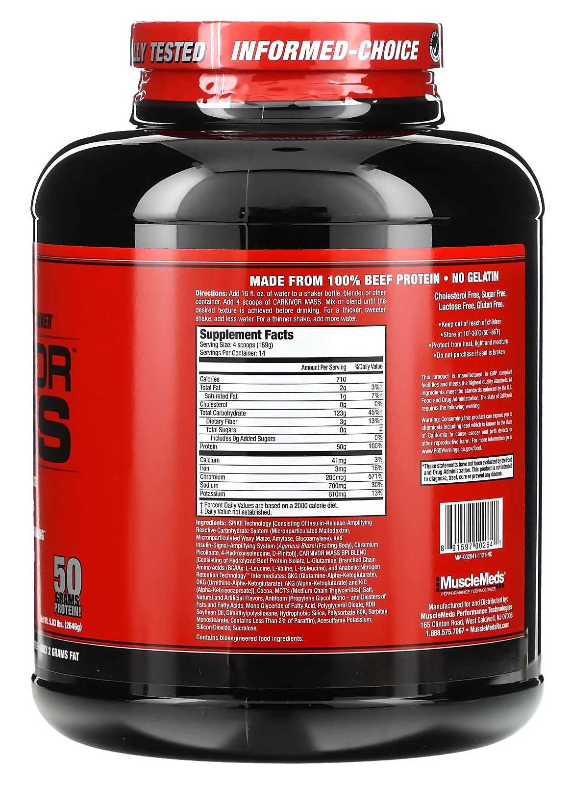 MuscleMeds Carnivor Mass 2,5 kg