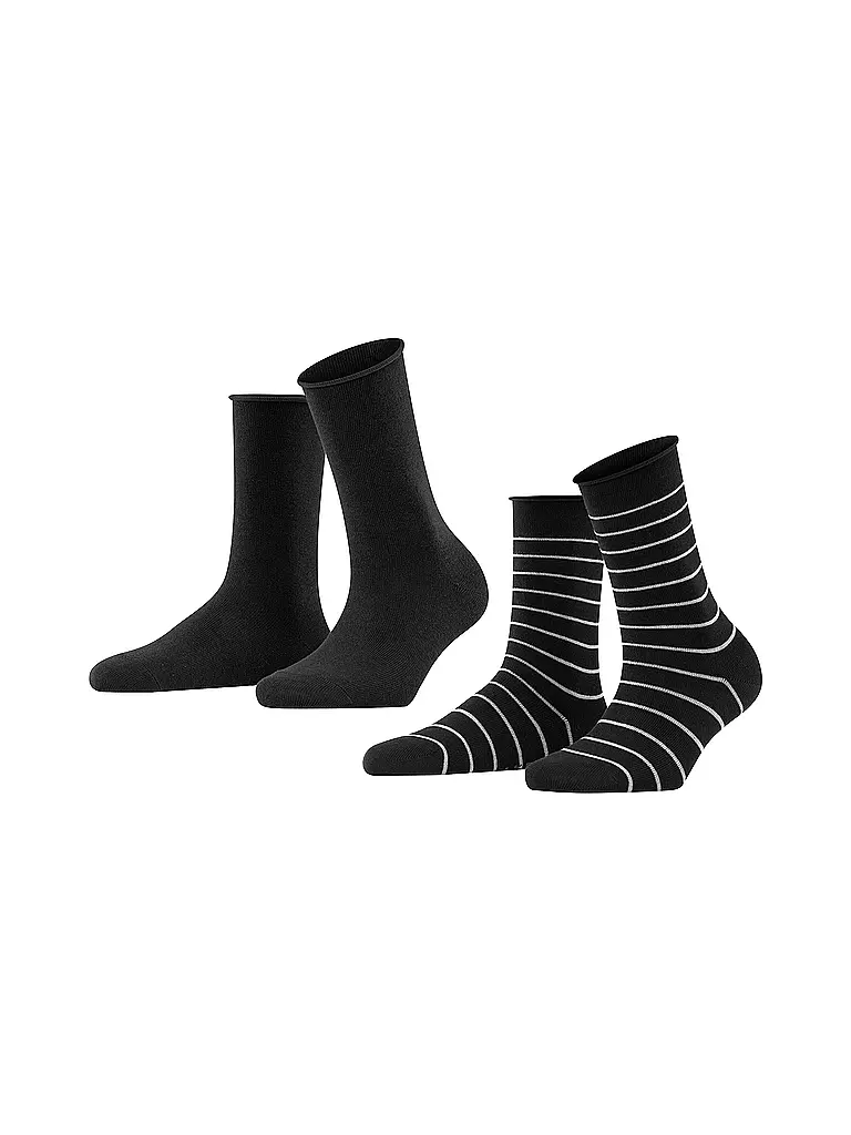 FALKE Sneakersocken Happy Stripe 2er Pkg black schwarz