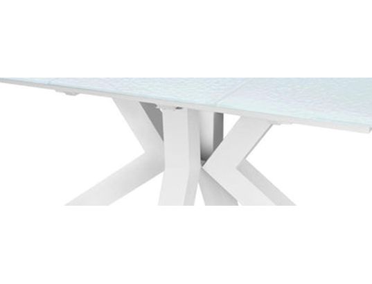CONCEPT1 - Table Oceane 160/220 x 98 x 76 cm verre 10mm blanc