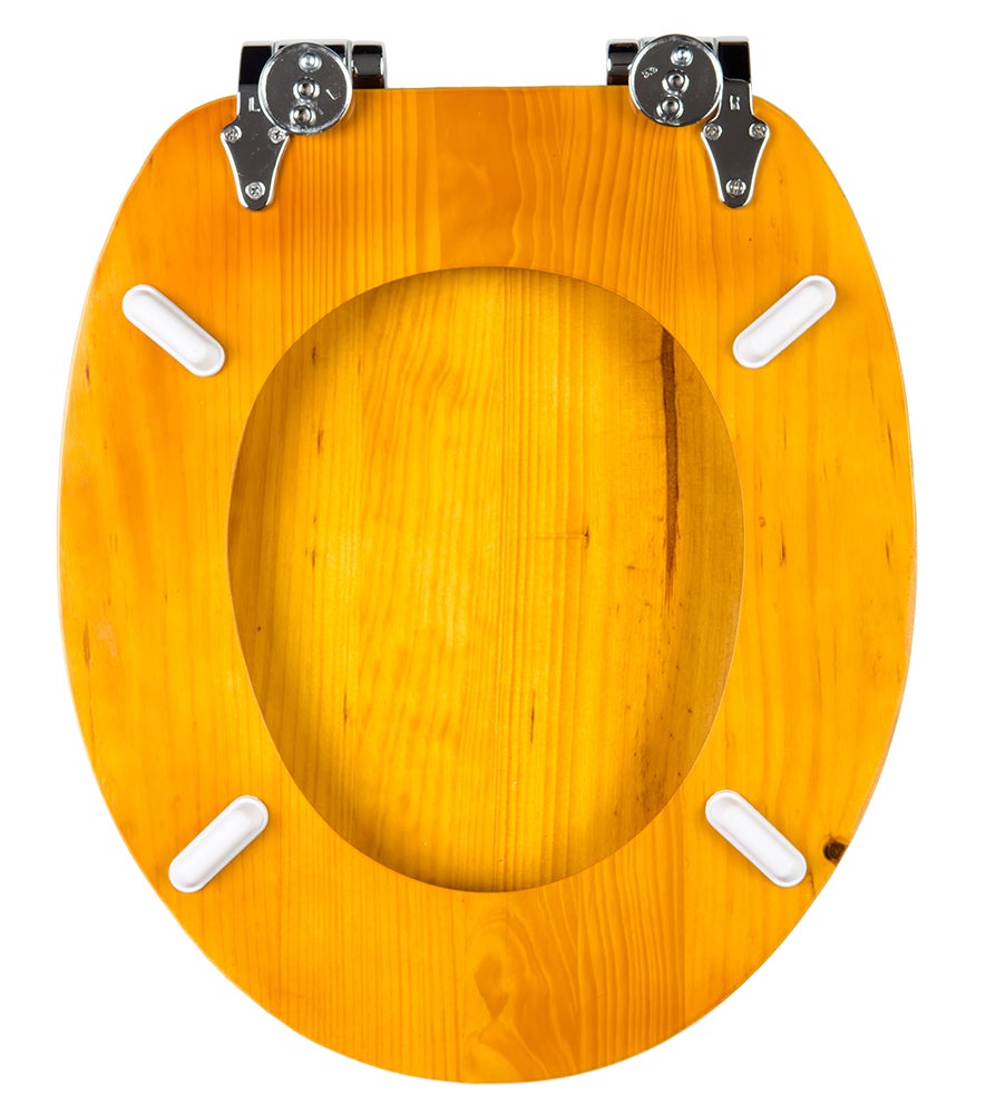Houten toiletzitting met soft-close mechanisme