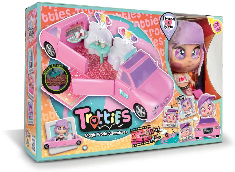 TROTTIES - POUPEE TROTTIES 25 CM EMMA AVEC LIMOUSINE