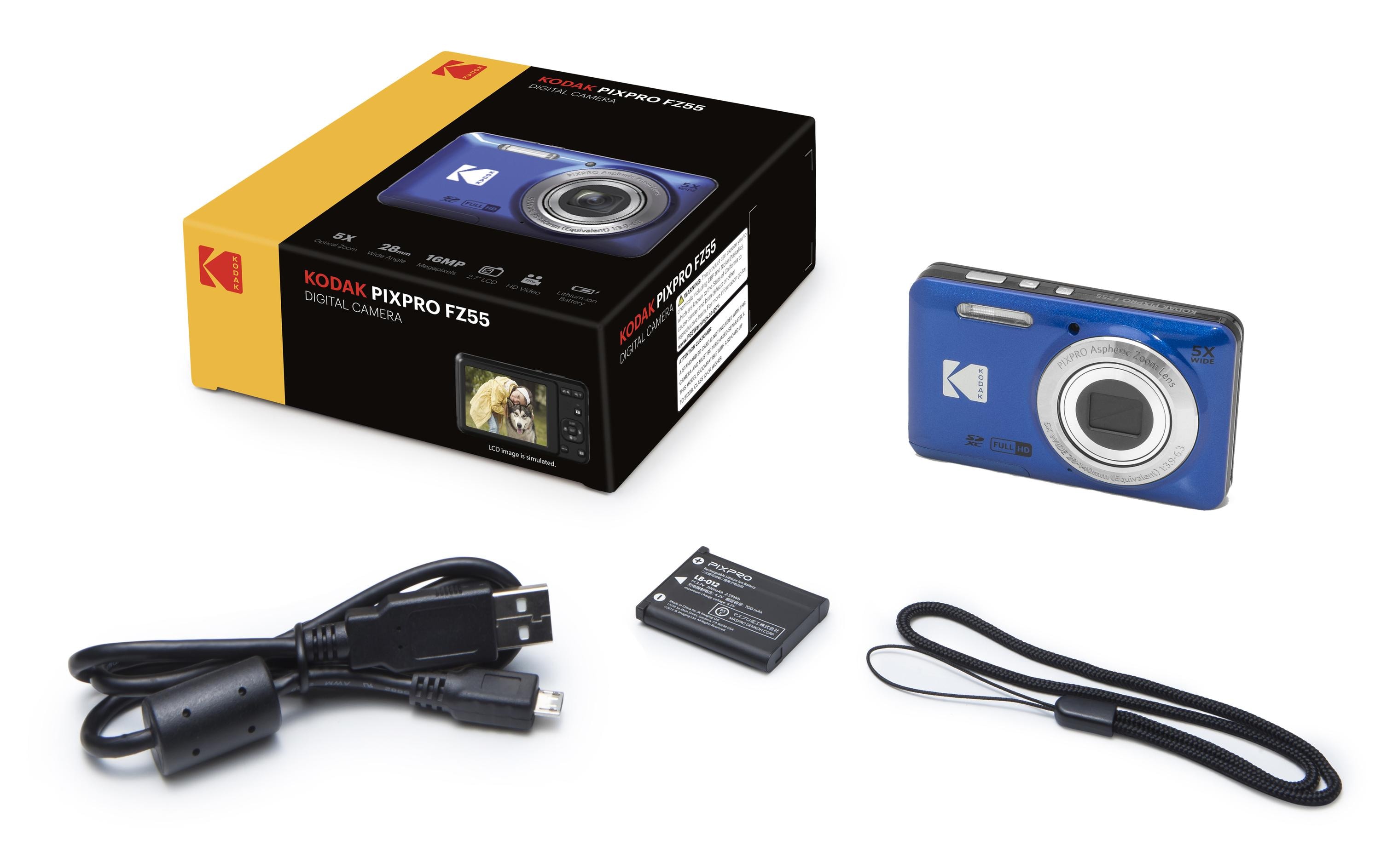 Fotokamera PixPro FZ55 – Blau<br>Schlanke, kompakte Point-and-Shoot-Kamera