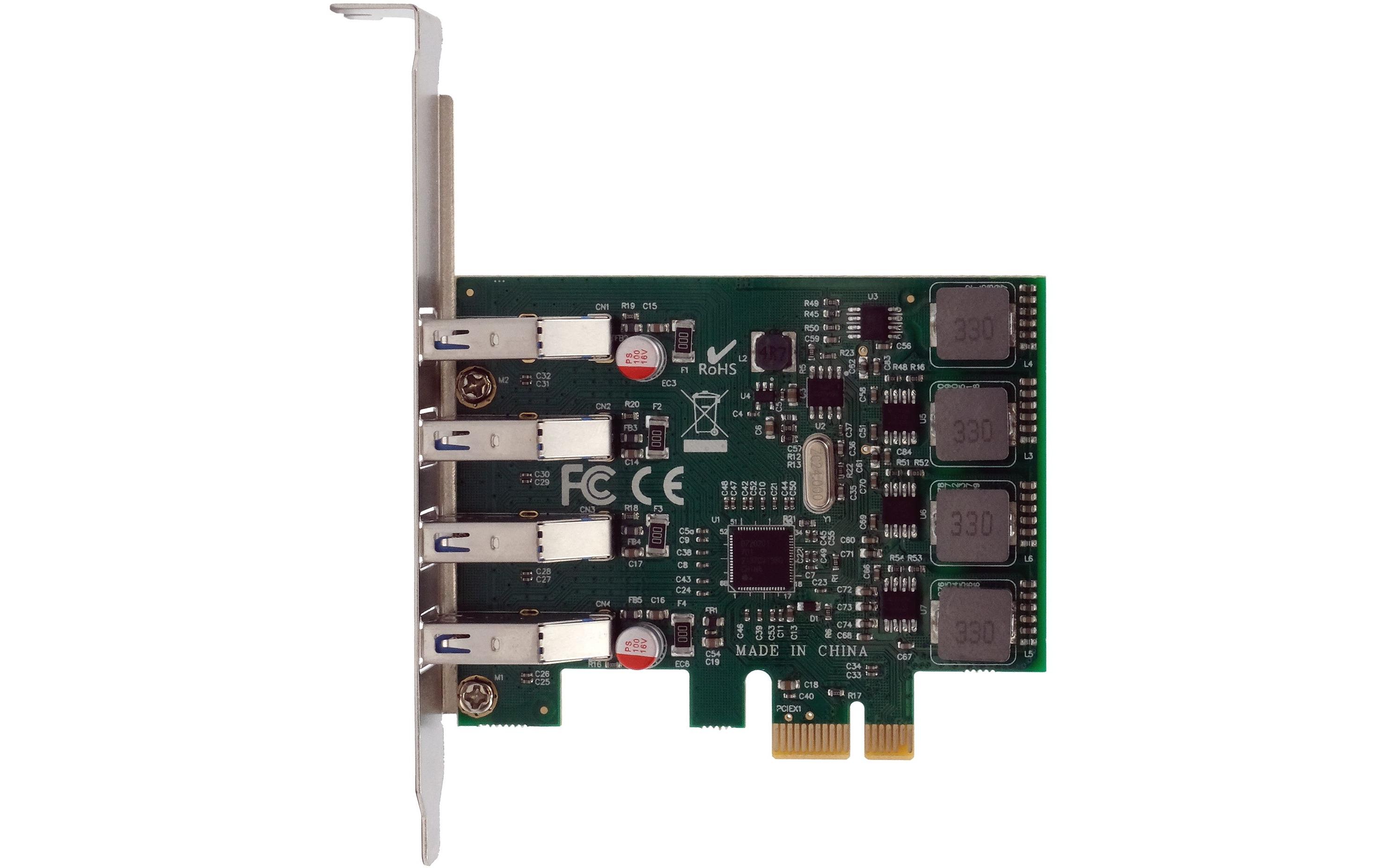 PCI-Express-Karte EX-11194PCIe-Schnittstellenkarte mit vier USB-3.0 Anschlüssen