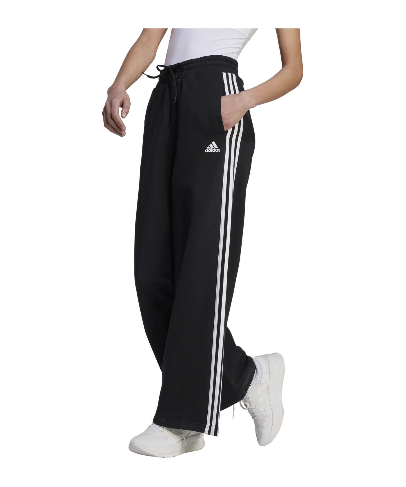 adidas Essentials FT Wide Hose Damen Schwarz