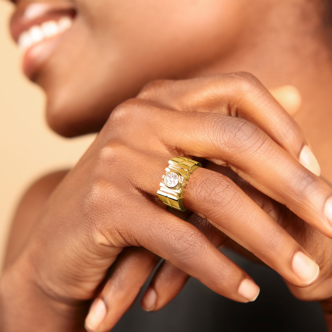 0.20 Karat Diamantring 750/18 K Gelbgold