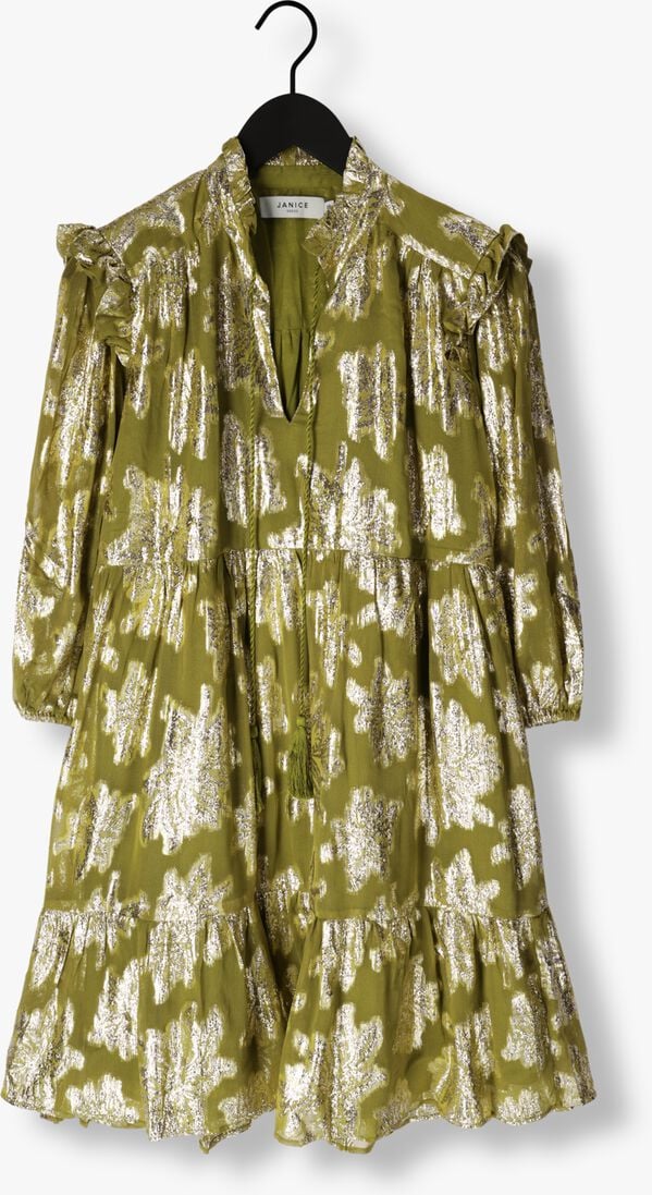 JANICE groene janice mini jurk jurk print lurex jimmy
