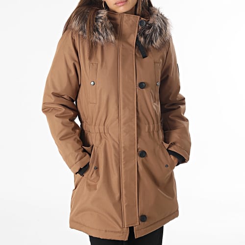 Parka Capuche Fourrure Femme Iris Marron
