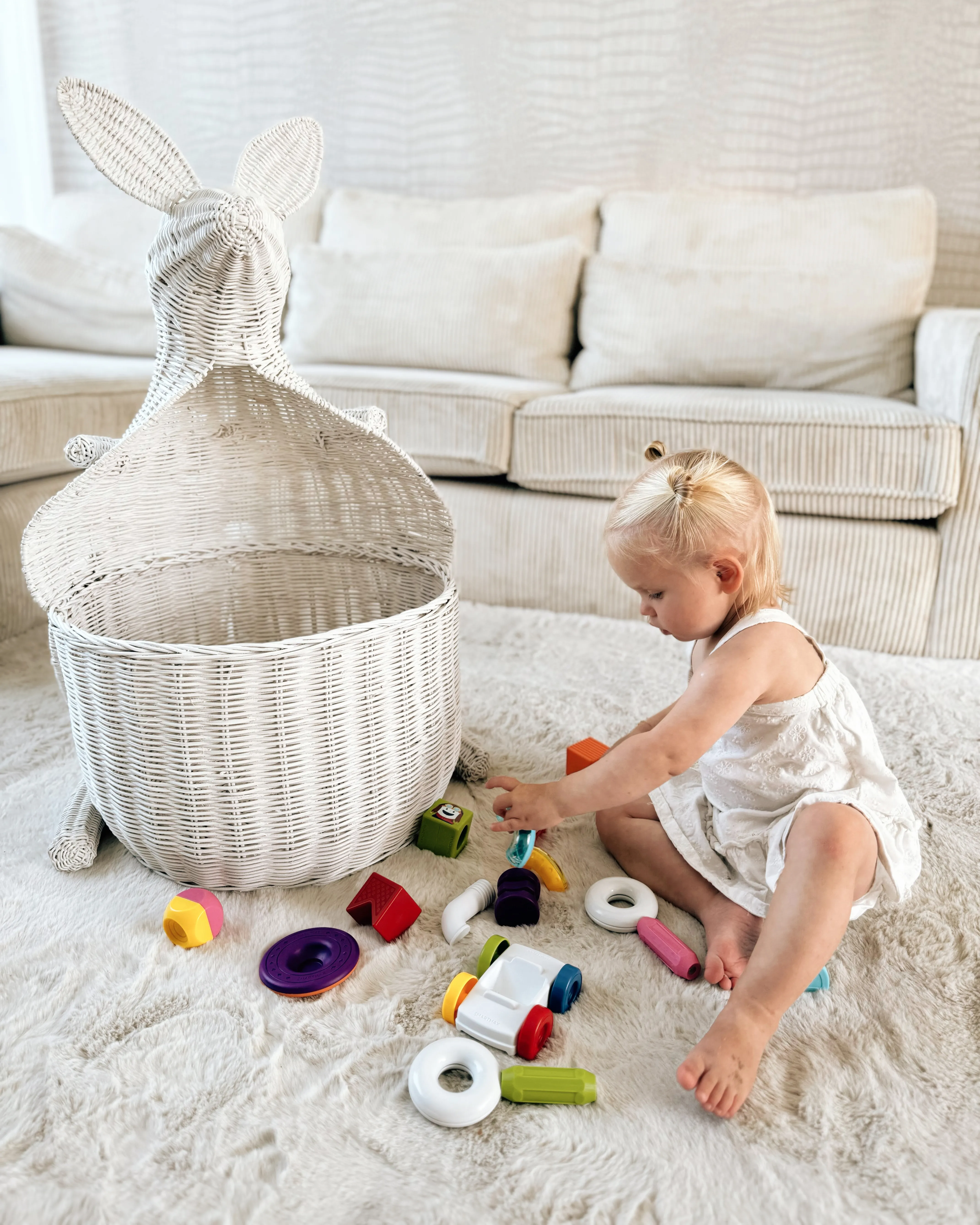 Kindermand Kangoeroe KAPITI Rotan Wit