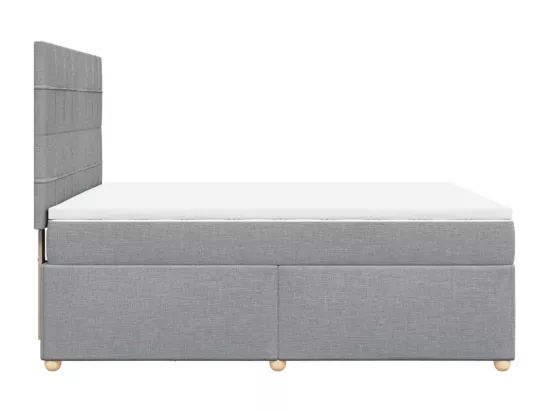Sommier à lattes de lit avec matelas Gris clair 160x200cm Tissu