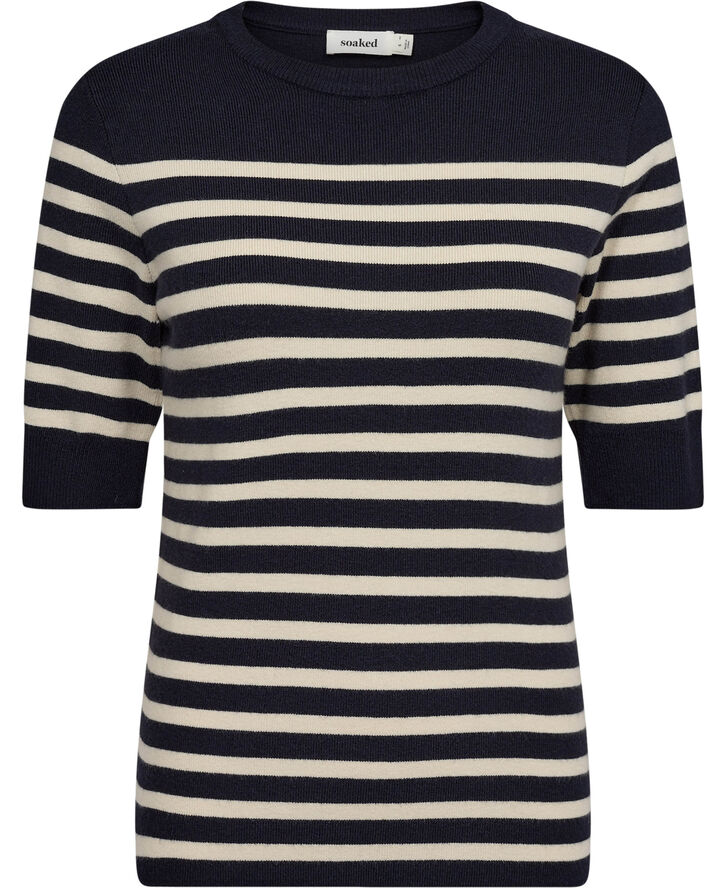 Soaked in Luxury SLPina Striped Tee Night sky with white stripe