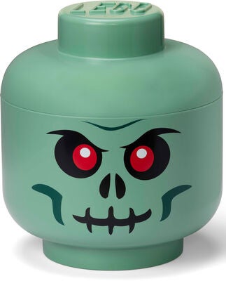 LEGO Oppbevaring Hode Skjelett Large, Grønn