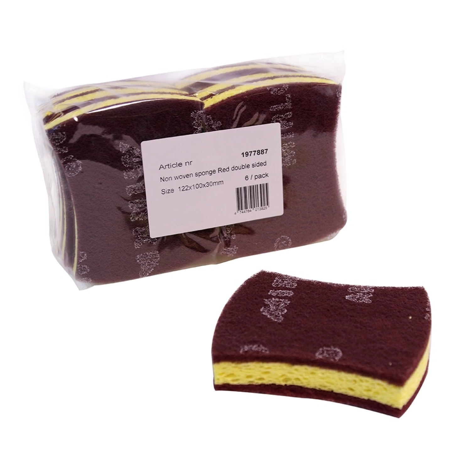 Mirlon Scuff Schuurspons Non-Woven - Rood Per Stuk