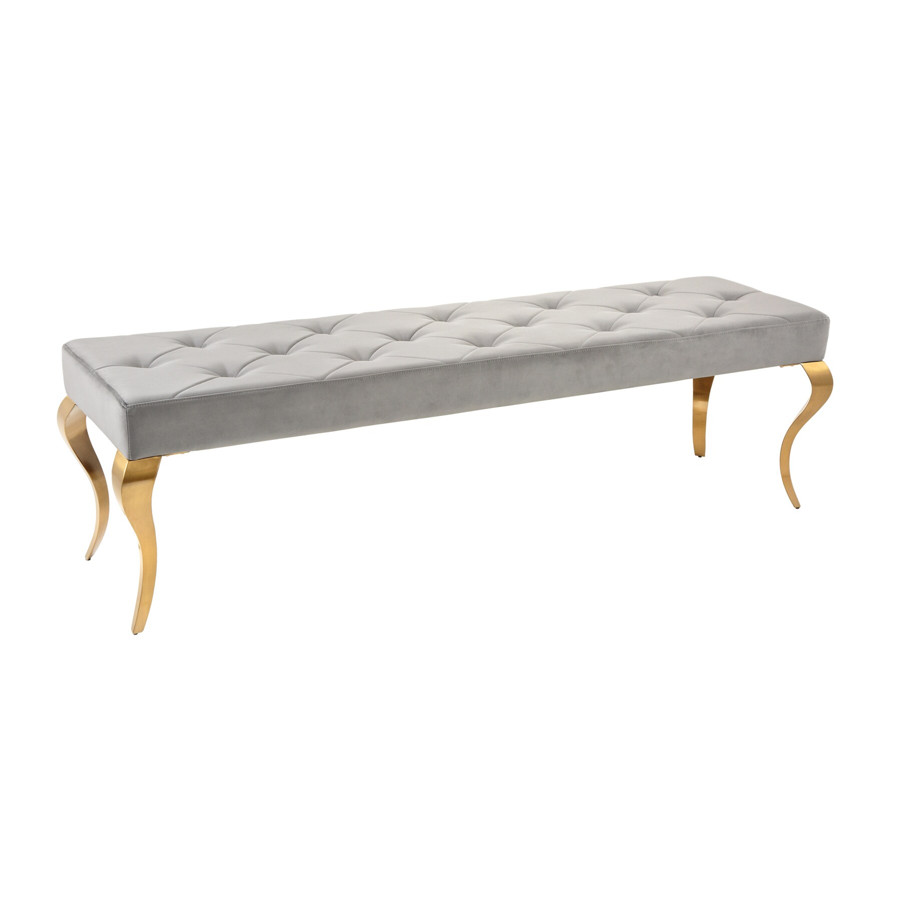 riess-ambiente Sitzbank MODERN BAROCK - 175cm schwarz Samt gold Edelstahl