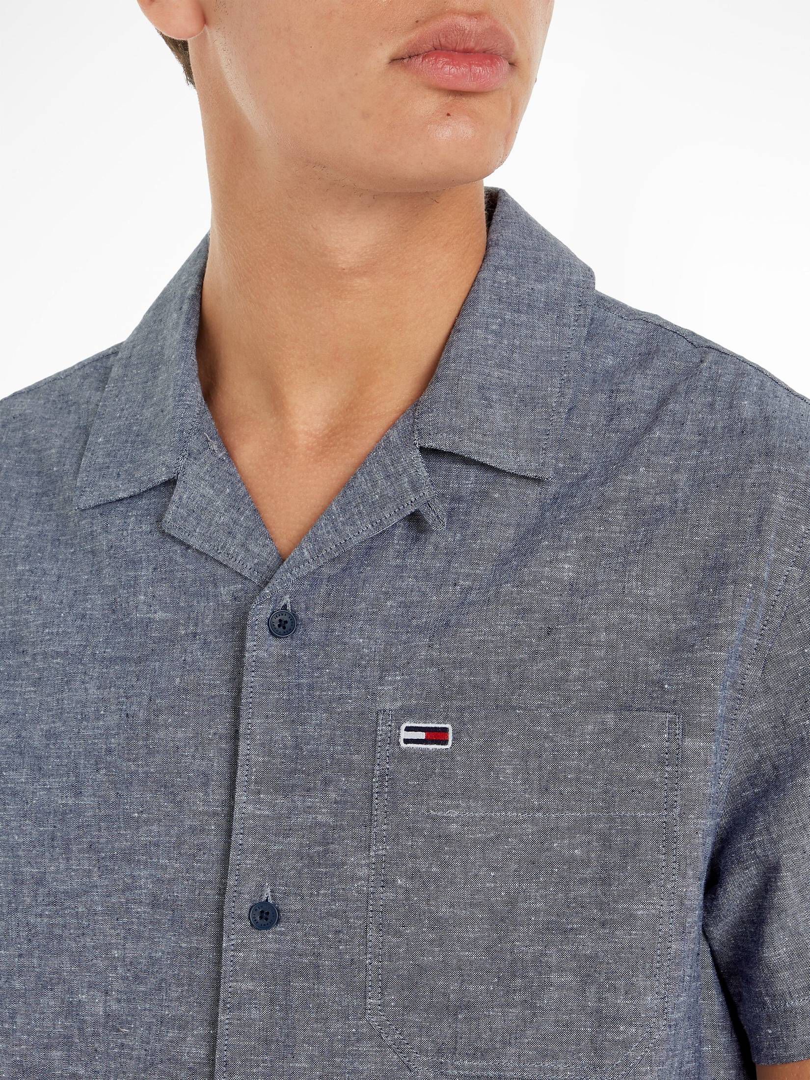 Tommy Jeans| Herren Hemd TJM CLSC LINEN CAMP SHIRT Kurzarm