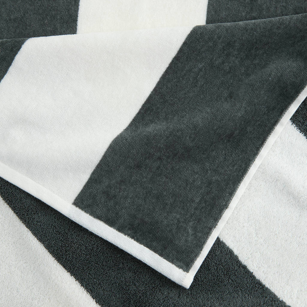 strandlaken Bold Stripe (Grijs) (180x100 cm)