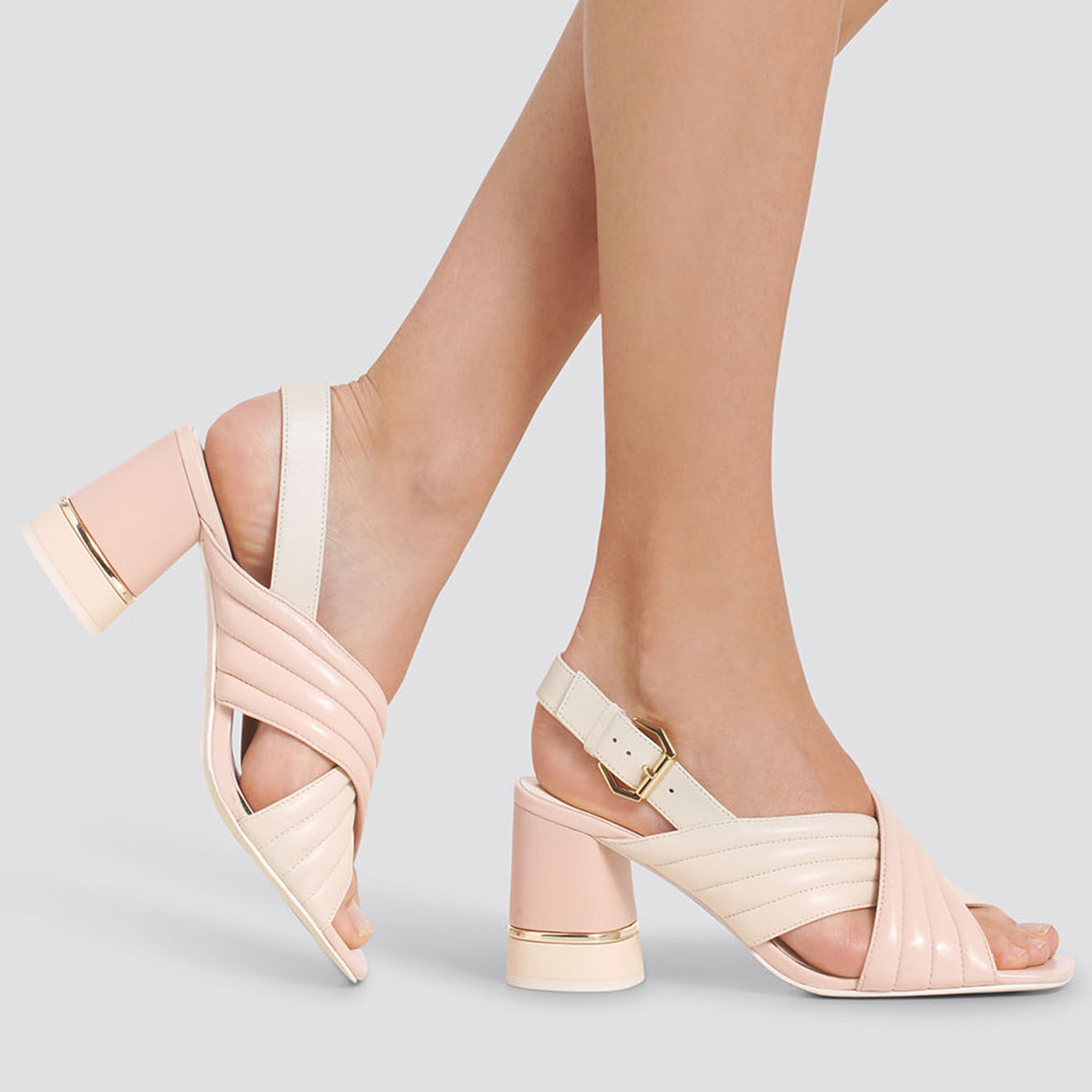 Liu-Jo Sandales en Cuir Nice beige/rose -Talon 6 cm
