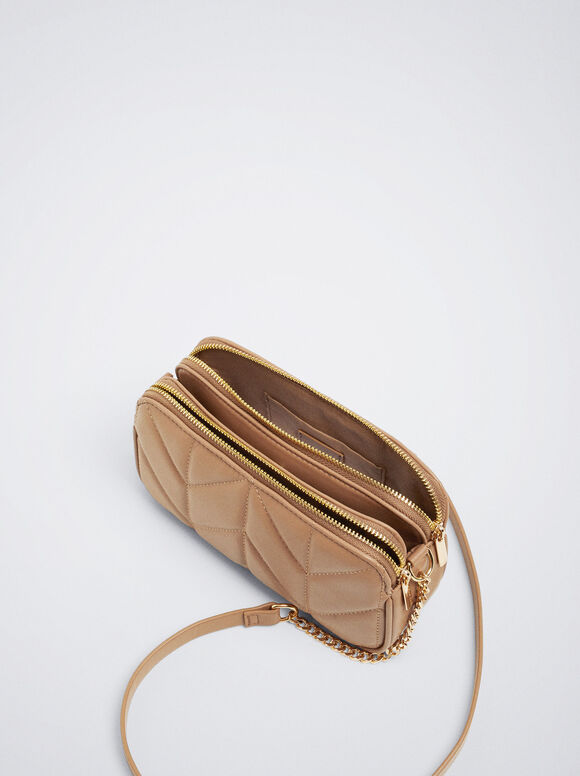 Bolso Padded Asa De Cadena - Marrón