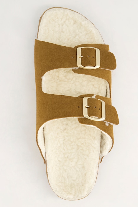 Lederpantolette Wollfutter