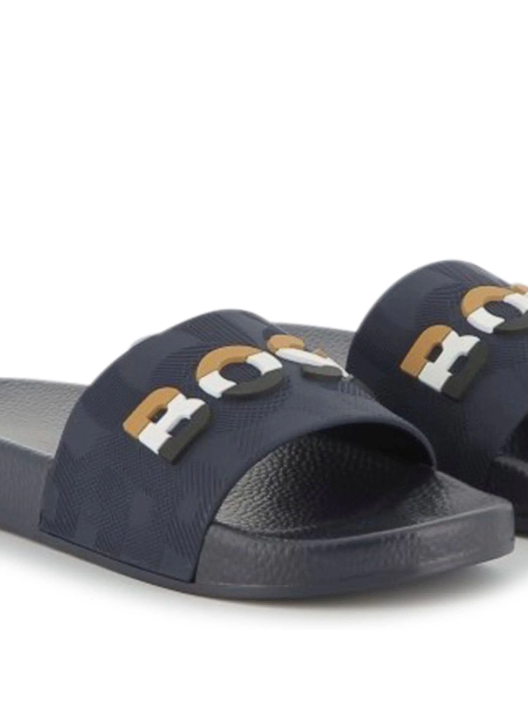BOSS Logo Slippers met klittenbandsluiting