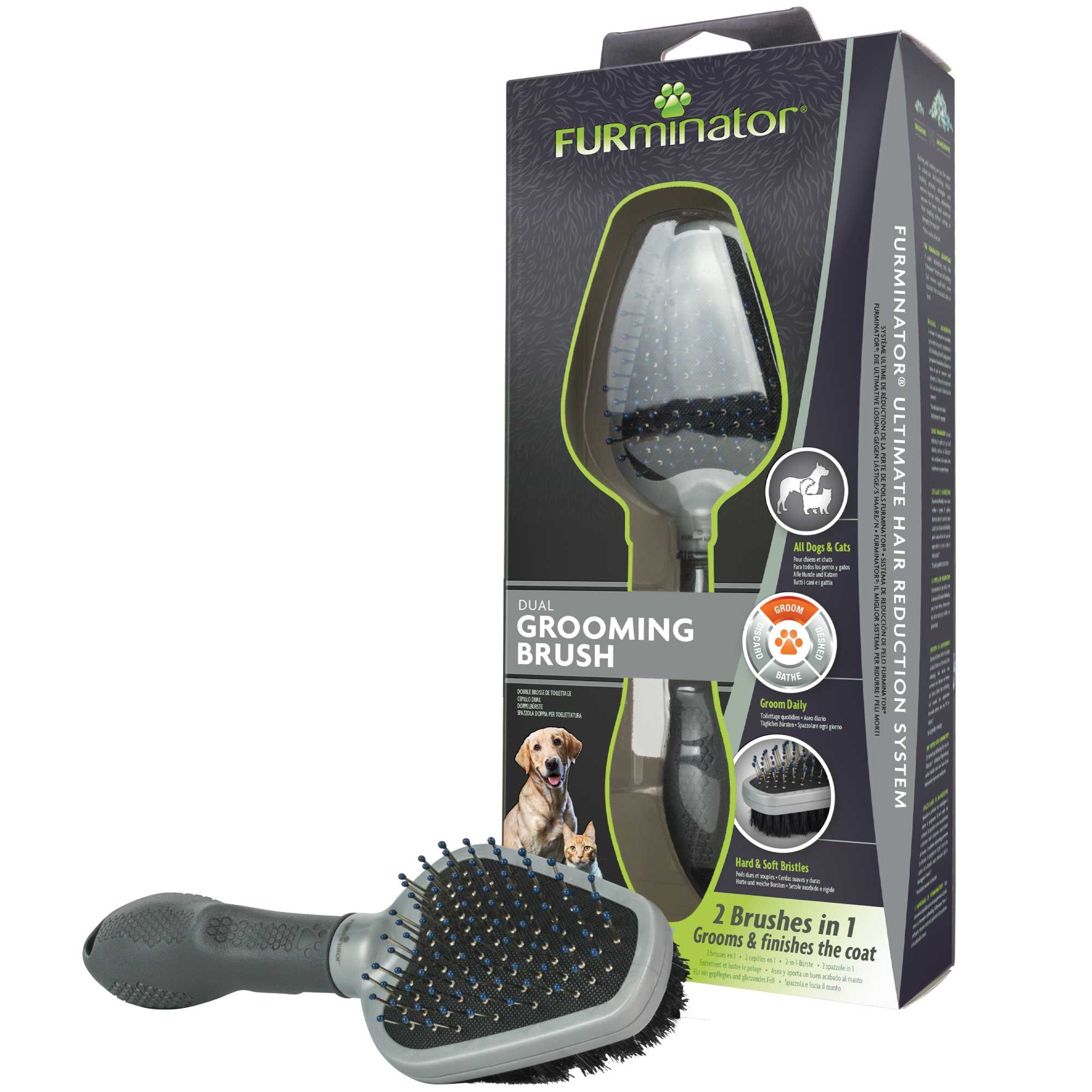 Furminator® Doppelbürste - 2 in 1 Fell- und Hautpflegebürste