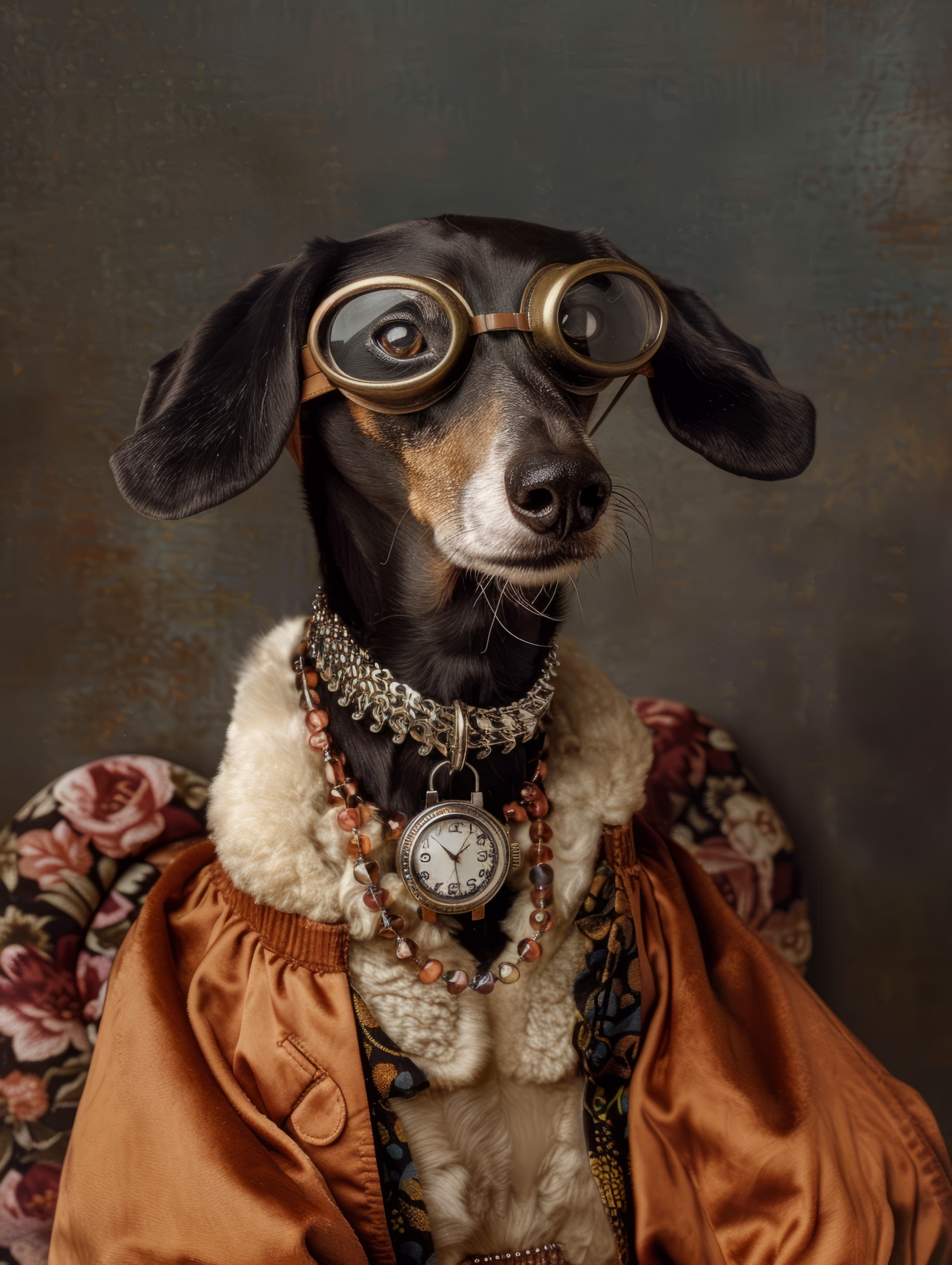 Canvas schilderij van een Black and Tan Coonhound 100x150 cm
