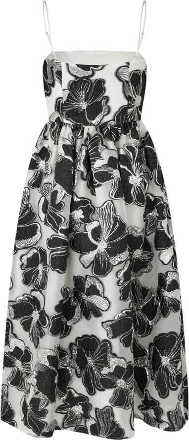 Stine Goya Voluminous Gathered Midi Dress, 1608 Organza Jacquard Anemone jacquard