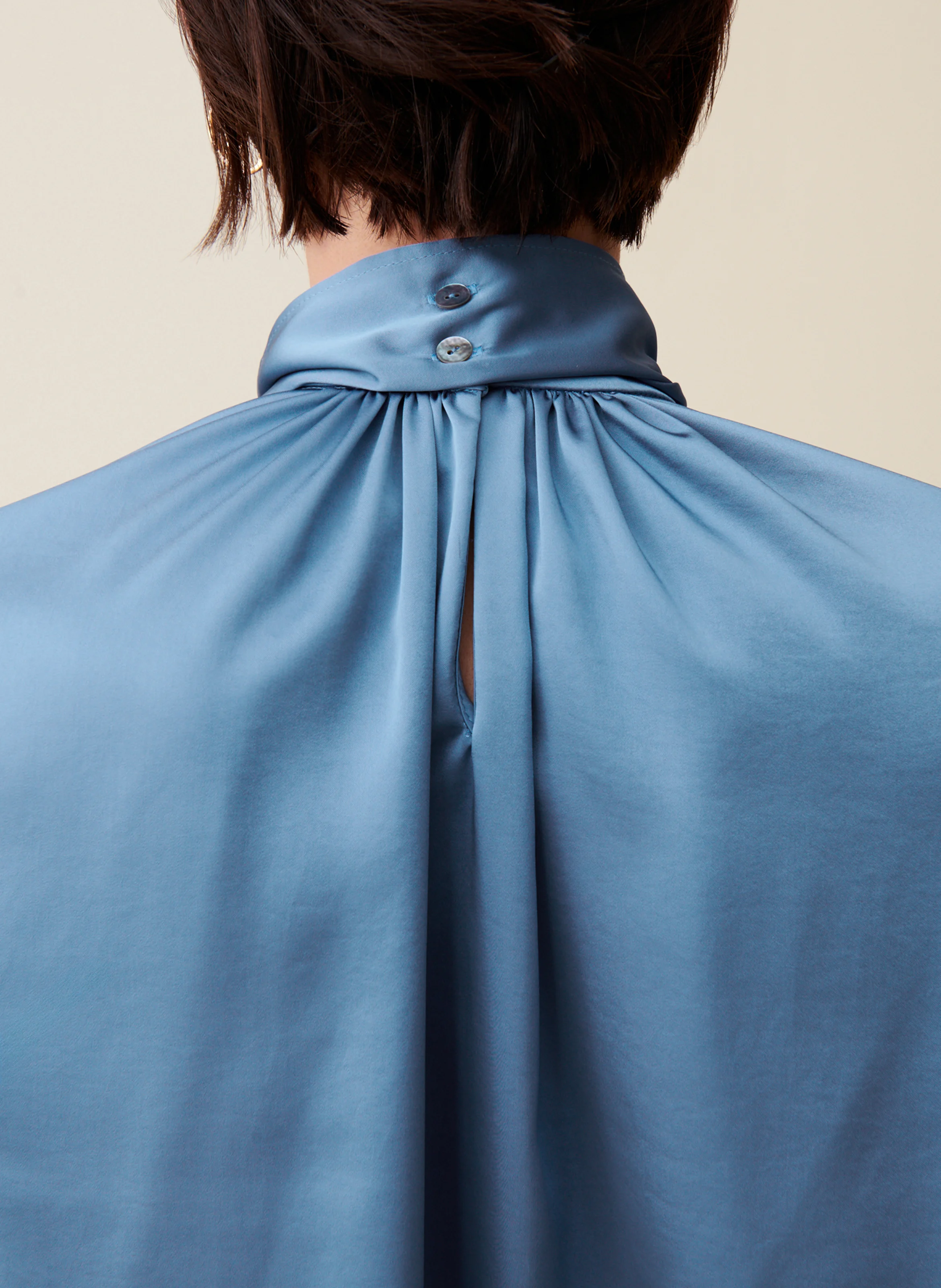 Blouse col lavallière| Bleu
