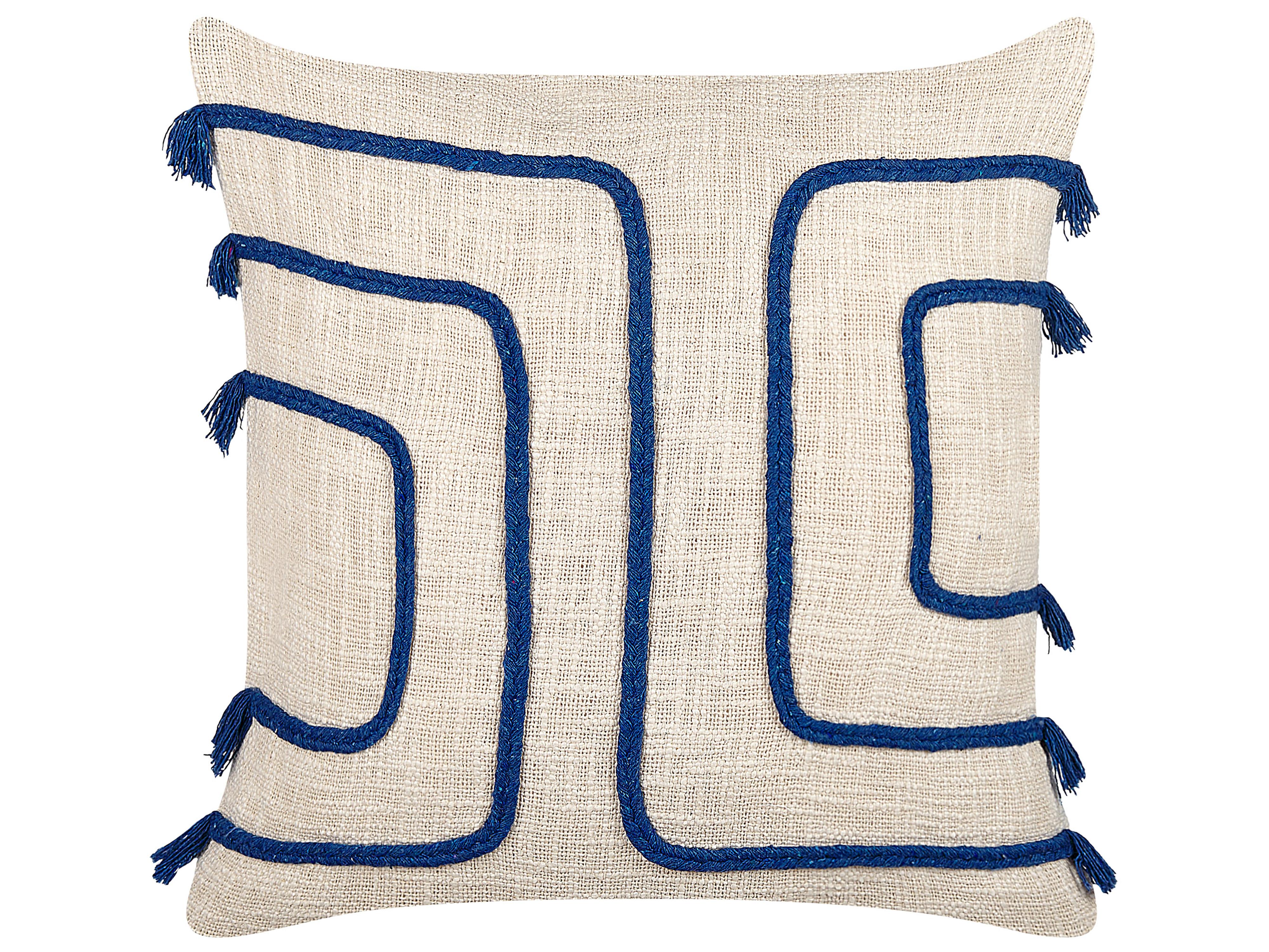 Set van 2 sierkussens PLEIONE Katoen 45 x 45 cm Marineblauw geometrisch patroon