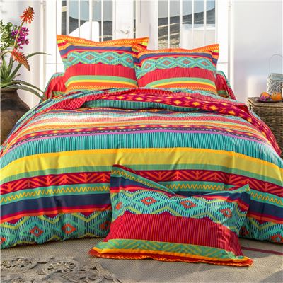 Linge de lit motifs ethniques - BECQUET CRÉATION