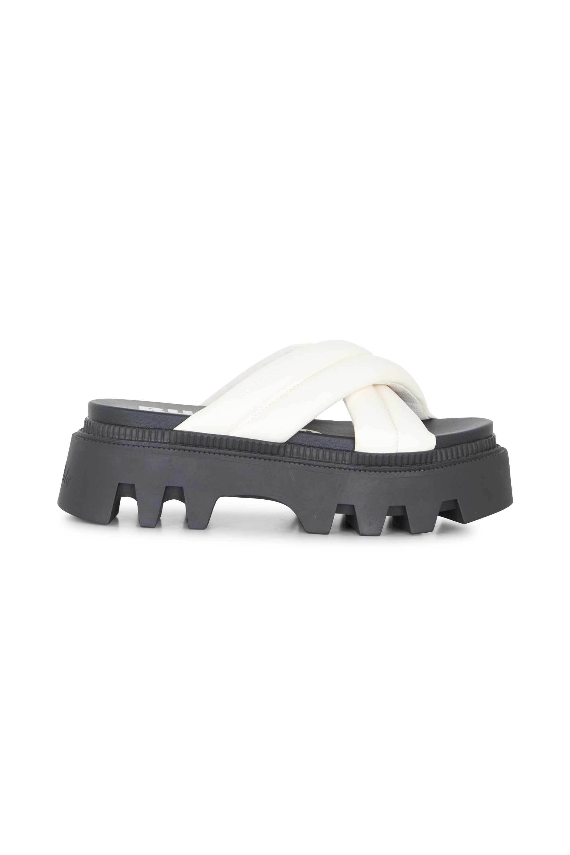BUFFALO Slippers FLORA CROSS QUILT Blanc