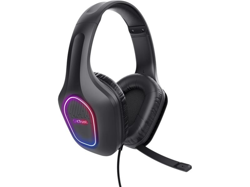 Trust Headset GXT 416 ZIROX Schwarz Leichtes Over-Ear-Gaming-Headset mit mehrfarbiger LED-Beleuchtung