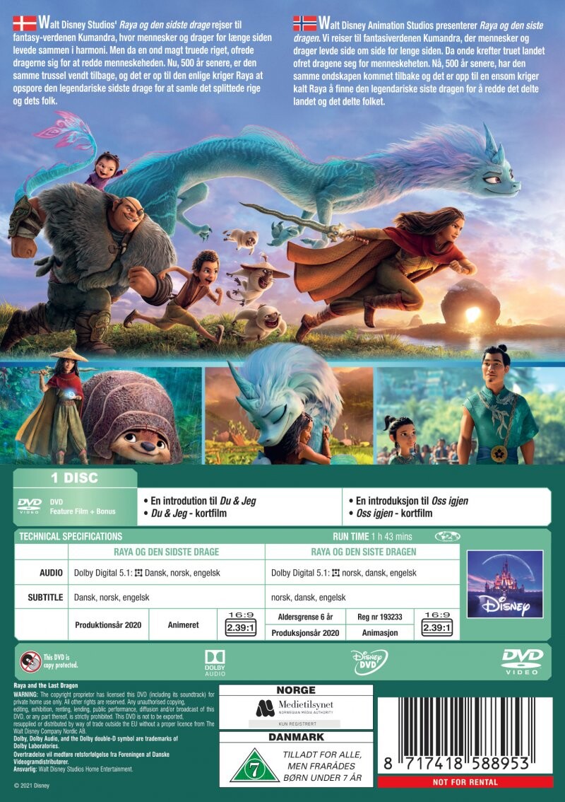 Raya Og Den Sidste Drage / Raya And The Last Dragon - Disney - DVD