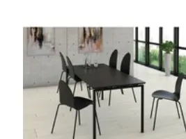 Kantinebord Zignal med stoleophæng 180x80 cm sort