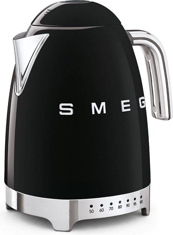 SMEG - KLF04BLEU - Waterkoker - Zwart - Roestvrij Staal - 1,7L - 7 Temperatuurinstellingen
