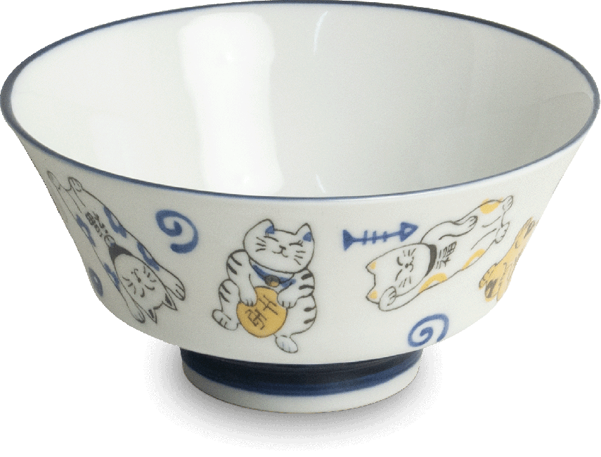 Oriental Blije Kat Kom 14.8x8cm