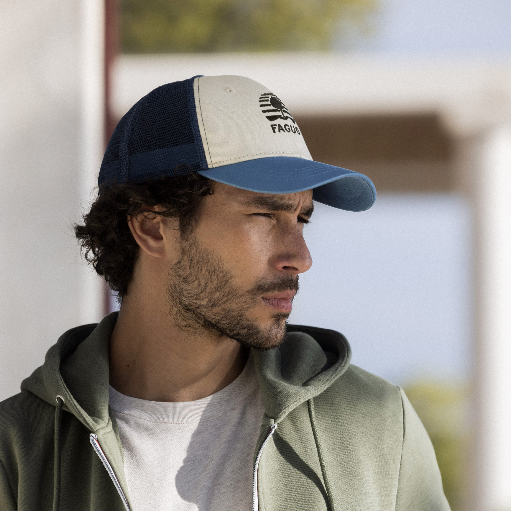 Casquette bleue Coton et polyester - modèle Cap trucker