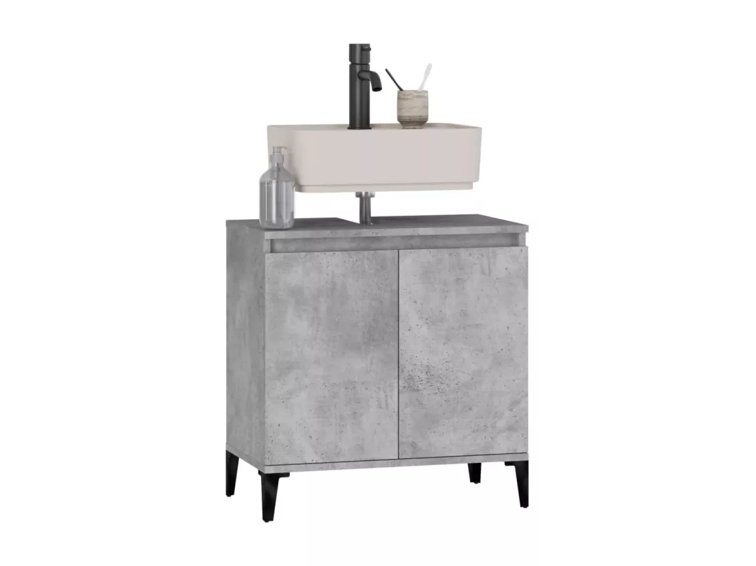 Meuble d'évier gris béton 58x33x60 cm bois d'ingénierie