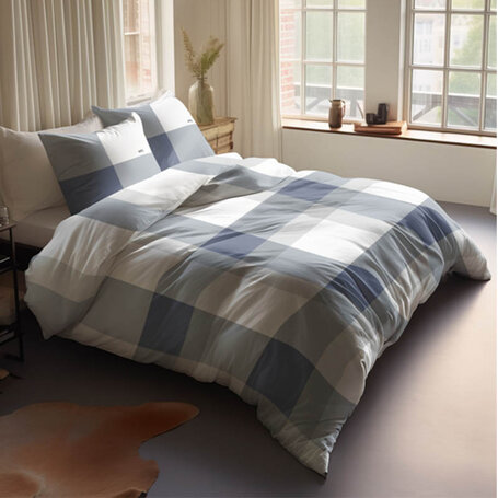 Dekbedovertrek Flanel - Blue Check