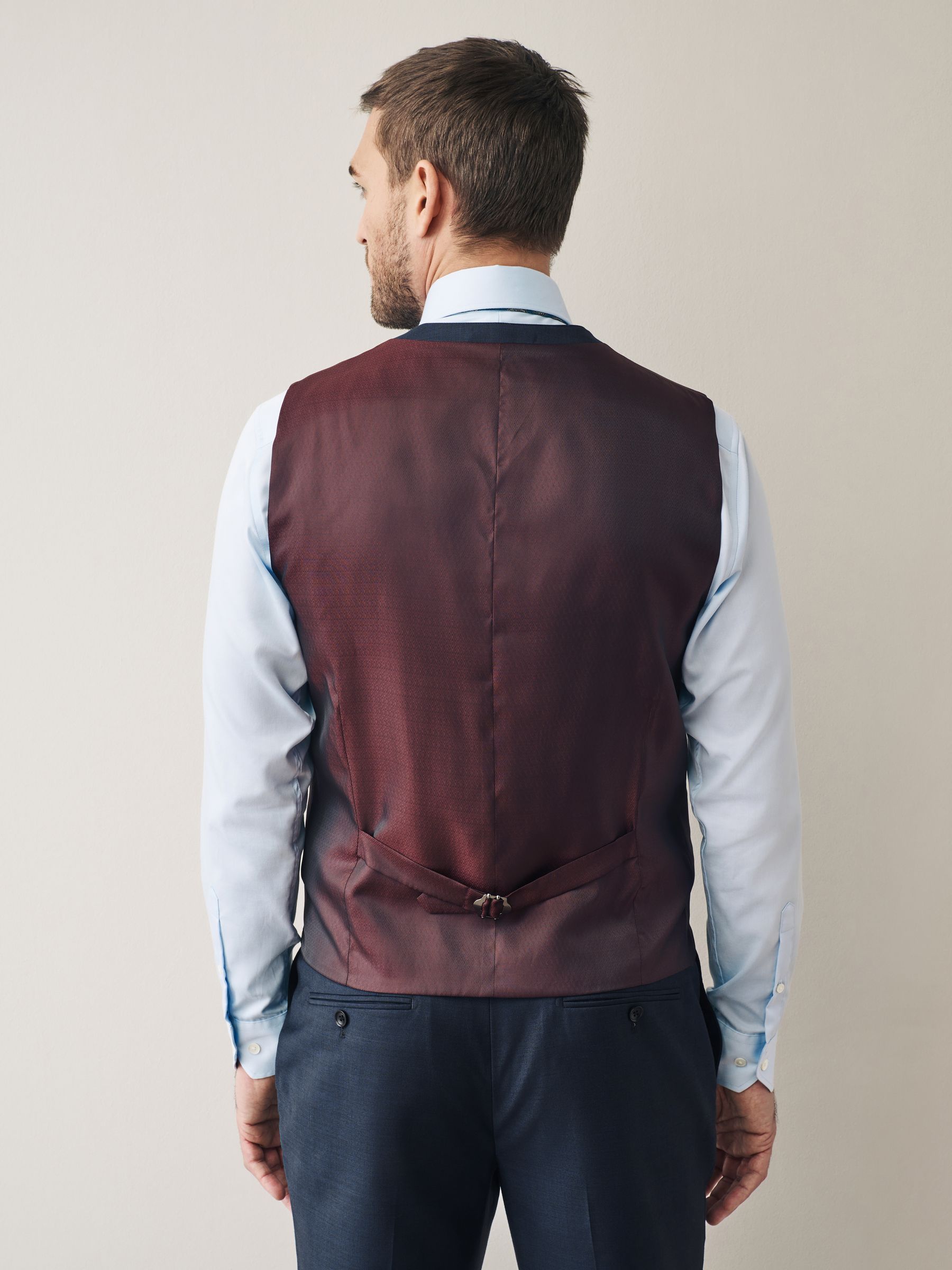 Marineblauw - Signature Cerutti !00% Italian Wool Suit Waistcoat