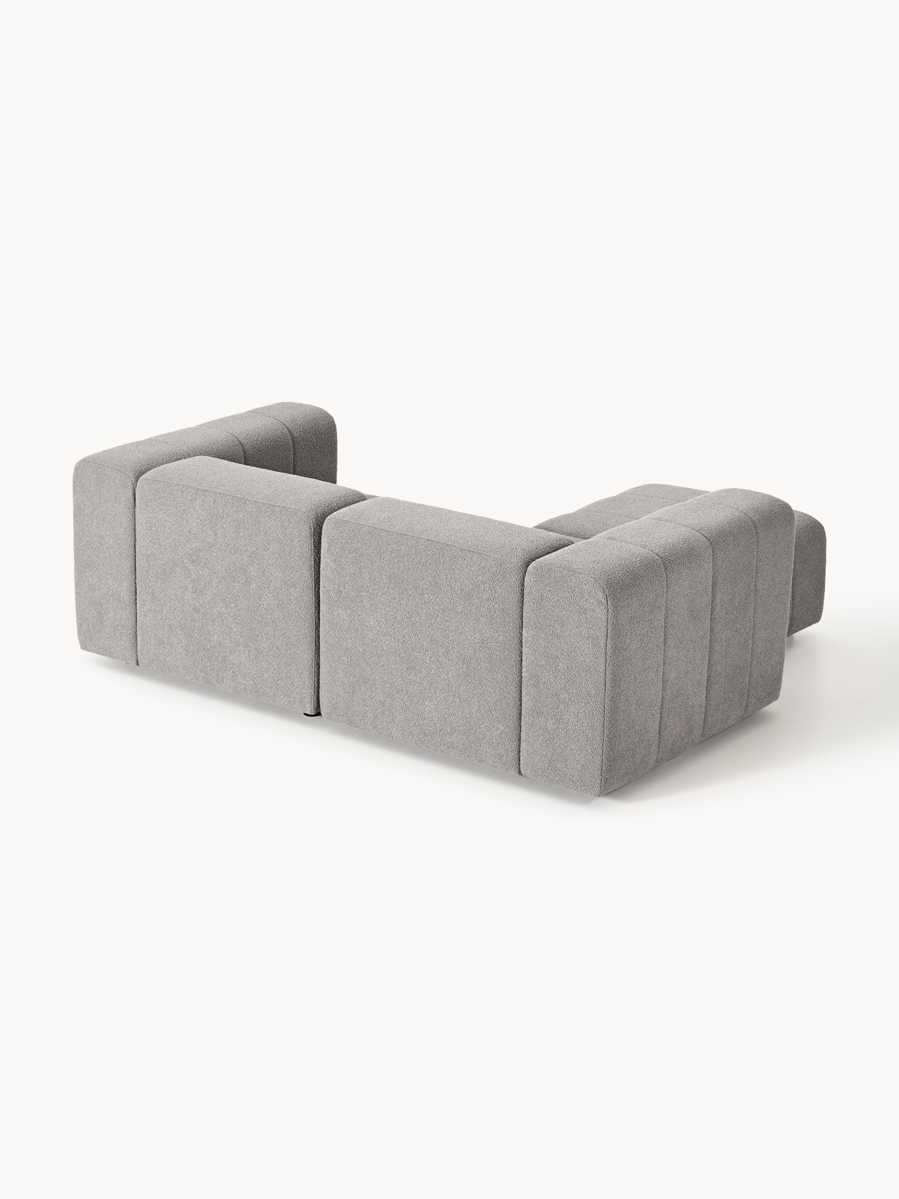 Modulaire bouclé bank Lena (3-zits) met poef (links/rechts)