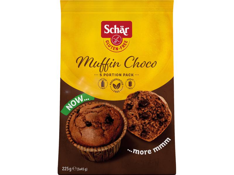 Dr.Schär Gebäck Muffins Choco glutenfrei 225 g Luftige Törtchen mit Schokoladentropfen