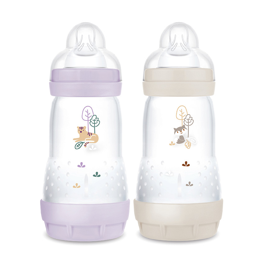 Lot de 2 biberon Easy Start anti-colique 260 ml lilas/sable