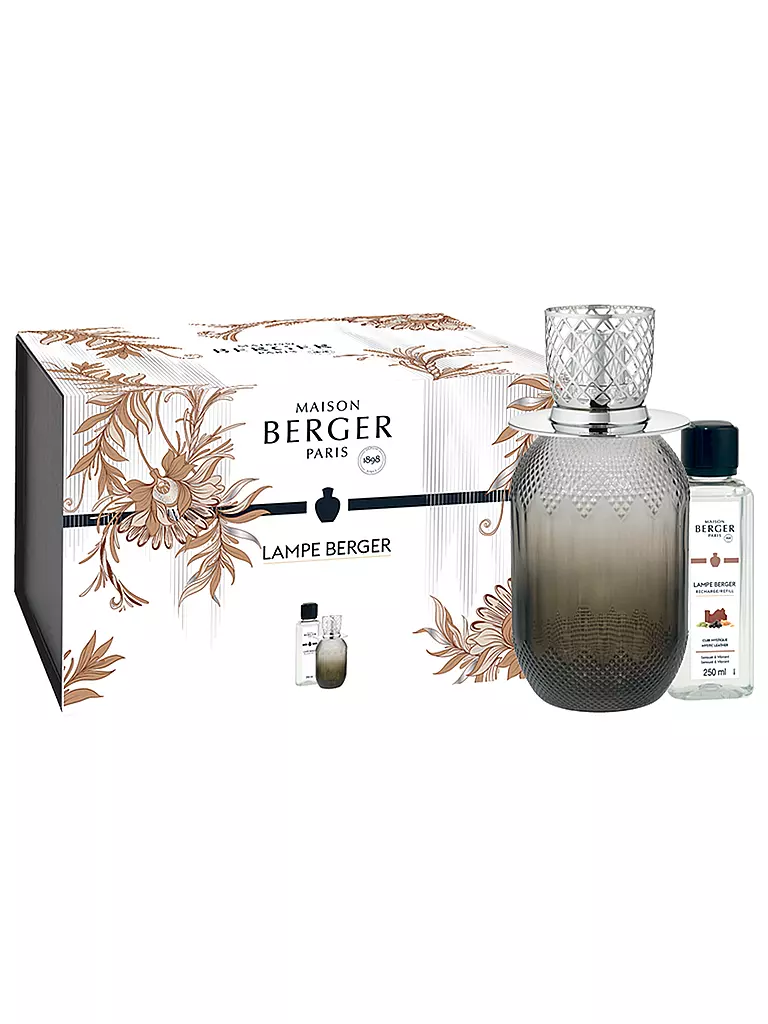 MAISON BERGER PARIS Lampe Berger Set EVANESCENCE GRISE +250ml Mystic Leather grau