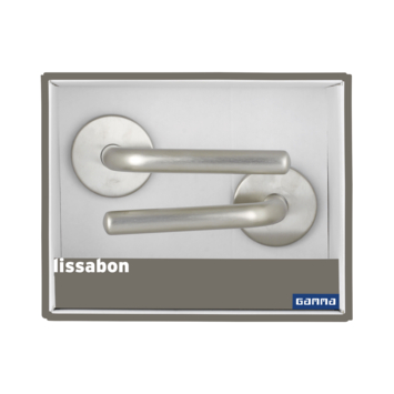 Gamma deurkruk set Lissabon rond rozet RVS look messing