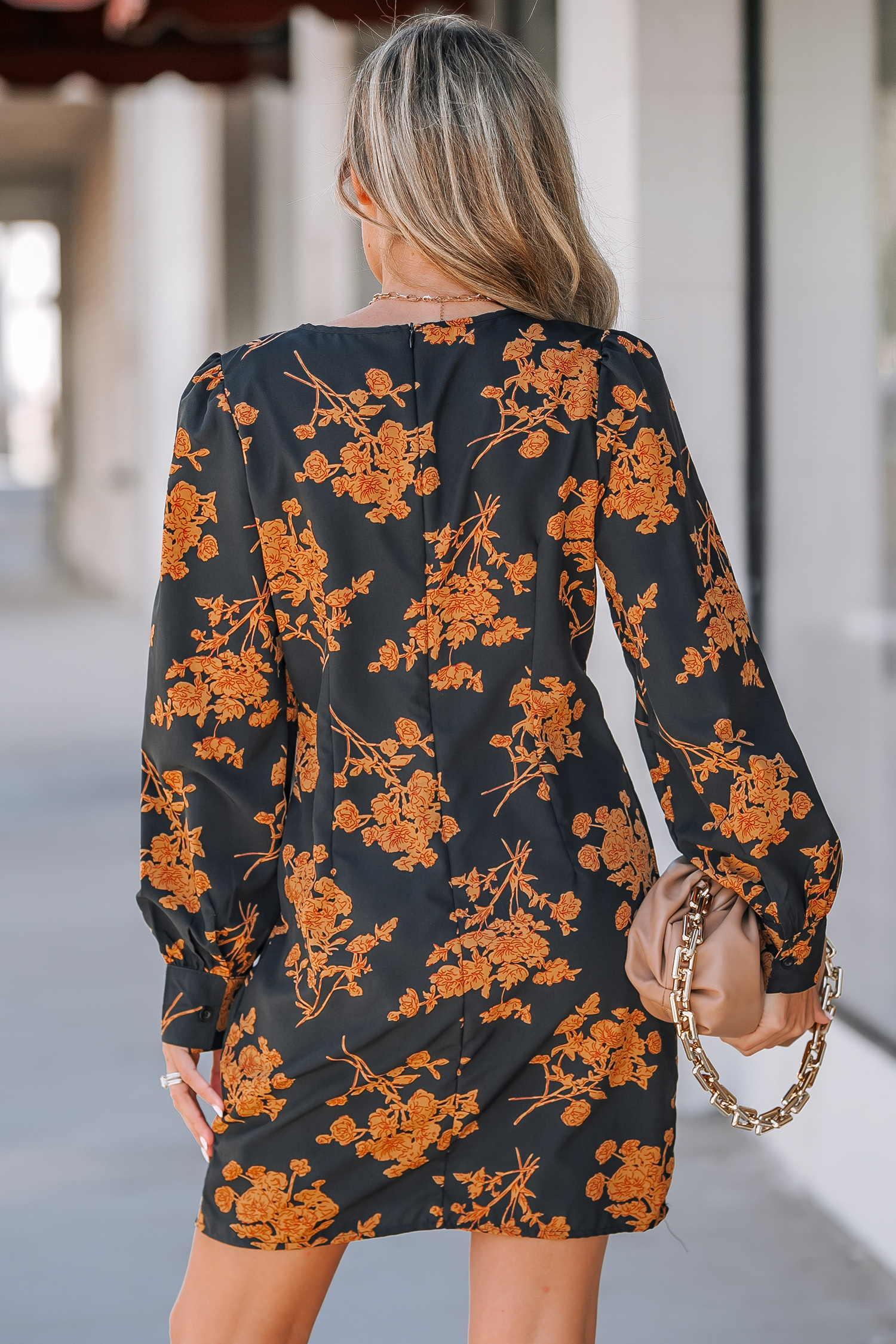 Robe mini à nœud et imprimé floral