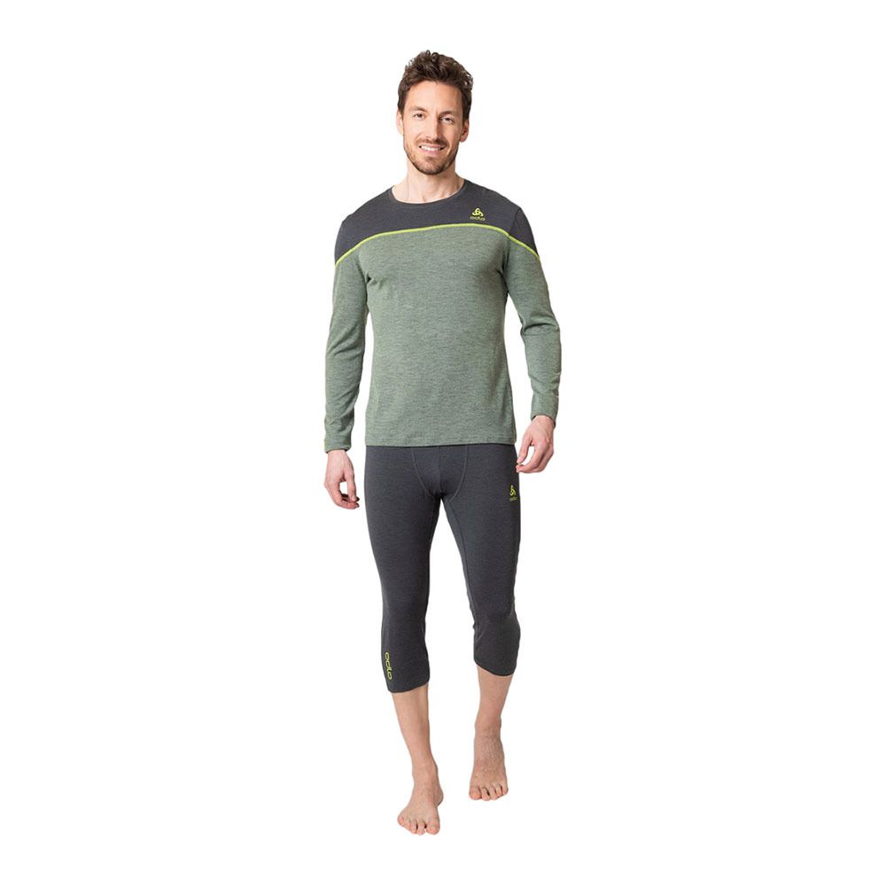 Odlo REVELSTOKE PW 150 - Sous-couche Homme dark grey melange/sharp green
