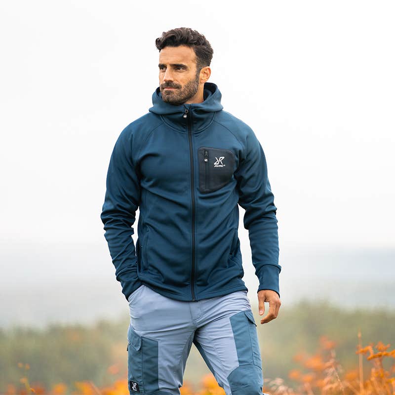 Evolution Stretch Fleece Hoodie Herre Moonlit Ocean