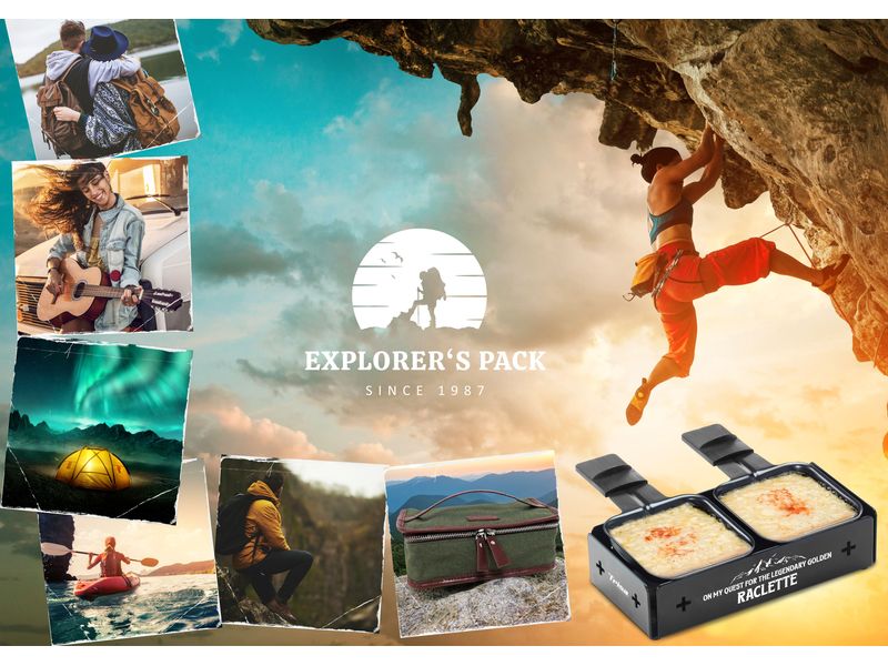 Trisa Teelicht-Raclette Explorer's Pack Schwarz Raclette mit Kerzen