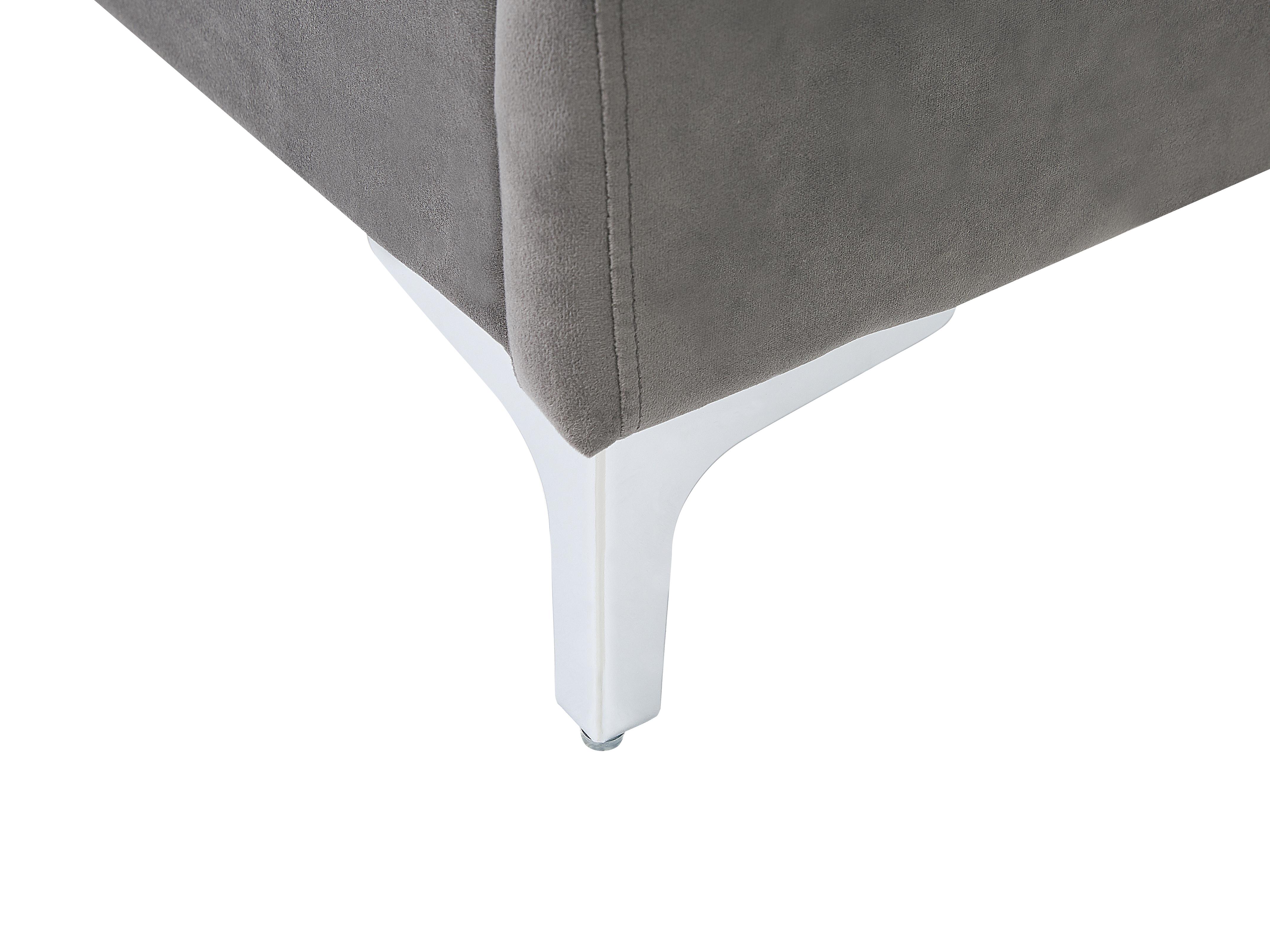 Bed Fluweel AMBERT 180 x 200 cm Grijs